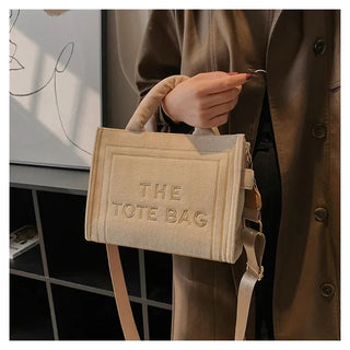 Female Square Tote Crossbody Bag Aesthetic Velour Elegant Alodia Store