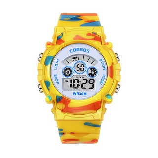 Luminous Camouflage Kids Watches LED Colorful Flash Digital Waterproof Alarm for Boys Girls Anti-seismic Creative Children Clock Alodia Store