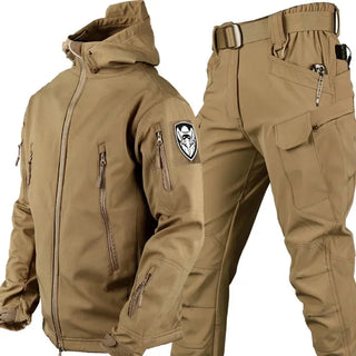 Soft Shell Autumn and Winter Plush Thickened Mountaineering Tactics Training  Keep Warm Waterproof  Windproof Charge Suit Alodia Store
