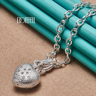 DOTEFFIL 925 Sterling Silver AAA Zircon Heart Bracelet Necklace Ring Set For Woman Wedding Engagement Party Charm Jewelry Alodia Store