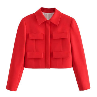 TRAF Cropped Jacket Woman Office Wear Alodia Store
