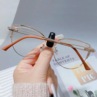 Fashion High Quality Metal Blue Light Blocking Fashion Women Computer Eyeglasses Optical Spectacle Eye Protection Glass Eyewear Alodia Store