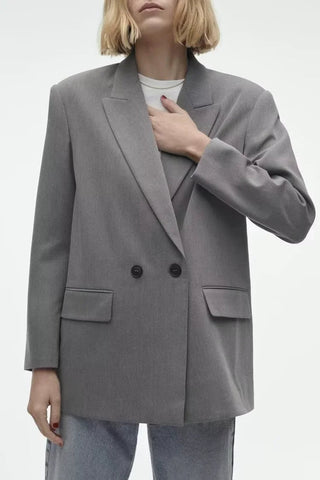Fashion Suit Lapel Loose Double Breasted Blazer Alodia Store