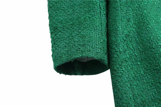 TRAF 2023 Green Long Blazer Woman Tweed Blazer Alodia Store