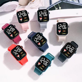 Electronic Wrist Watch  LED Digital Smart sport watch Luminous Square Dial Kids wristwatch for Children Birthday Gift Alodia Store