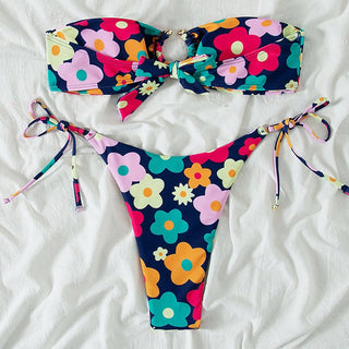 Sexy Floral Bikini Women Pink2 Pieces ALODIA STORE
