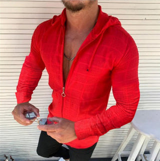 Fashion Long/Short sleeved Hoodie Zipper T shirt Men clothing Summer Solid color Casual Plaid print Open Stitch Th alodia store
