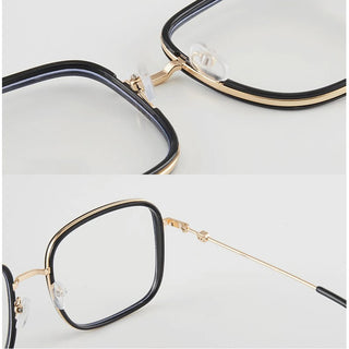 Large Square Frame Anti-Blue Light Glasses Fashion Retro Men Women Computer Gaming Eye Protection Classic Plain Glass Spectacles Alodia Store