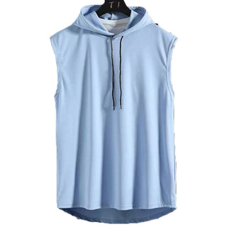 Plus Size Summer Men Clothing Tank Tops Sweatshirt Sleeveless Tops Hoodie Vest Workout Fitness Mens T Shirt Workout Hip Hop Vest alodia store