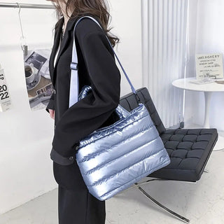 Lightweight Down Cotton Padded Shoulder Bag Alodia Store