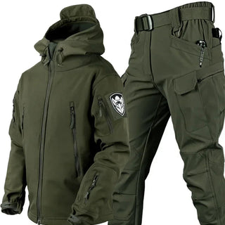 Soft Shell Autumn and Winter Plush Thickened Mountaineering Tactics Training  Keep Warm Waterproof  Windproof Charge Suit Alodia Store