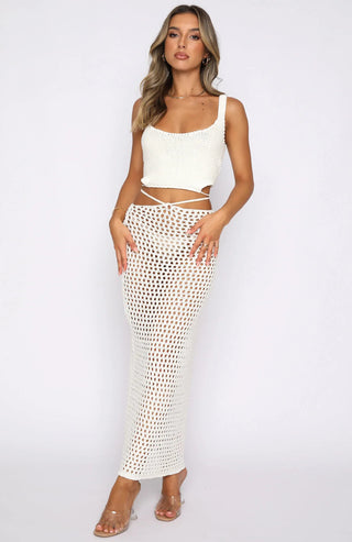Two Piece Sets Summer Crop Top Maxi Skirt 2pcs Set Women Alodia Store