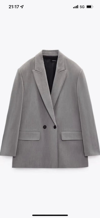 Fashion Suit Lapel Loose Double Breasted Blazer Alodia Store
