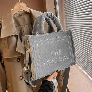 Female Square Tote Crossbody Bag Aesthetic Velour Elegant Alodia Store
