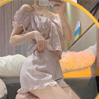 Long-sleeved Sexy Lace Home Clothes Night Gown Sleep Dress Alodia Store