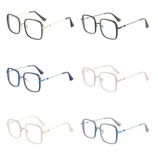 Large Square Frame Anti-Blue Light Glasses Fashion Retro Men Women Computer Gaming Eye Protection Classic Plain Glass Spectacles Alodia Store