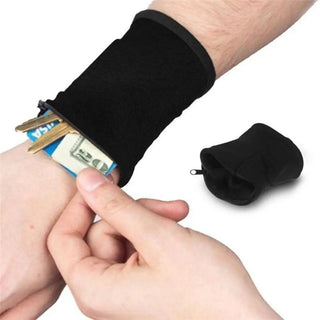 Mini Men Women Wrist Wallet Pouch Band Fitness Sports Zipper Wristband Running Gym Cycling Safe Coin Purse Cotton Wrist Bag Alodia Store