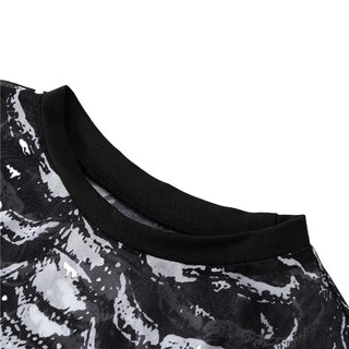 Gothic Punk Shirt 2000s Women Skeleton Pattern Round Neck Long Sleeve Crop Top Black Dark Academia Clothes y2k Tees Streetwear Alodia Store