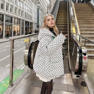 Hooded office lady Down Cotton Jacket Alodia Store