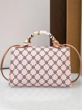 Tote with Scarf Bag Summer PU Leather Printing Shoulder Square Bag for Women Alodia Store