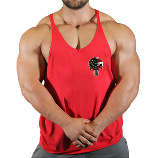 Skull Fitness Clothing Bodybuilding Shirt Men Top Fitness Sleeveless Sweatshirt Gym T-shirts Suspenders Man Men's Vest Stringer Alodia Store
