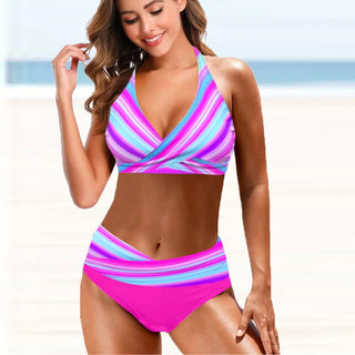 Two Pieces Bathing Suit Rainbow Floral Dot Printed Tankini Top Boyshorts Swimming S-5XL ALODIA STORE