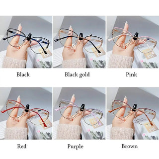 Fashion High Quality Metal Blue Light Blocking Fashion Women Computer Eyeglasses Optical Spectacle Eye Protection Glass Eyewear Alodia Store