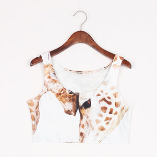VIP FASHION Summer Sexy 3D Printed Tank Tops Crop Casual Super Short Vest Tops alodia store