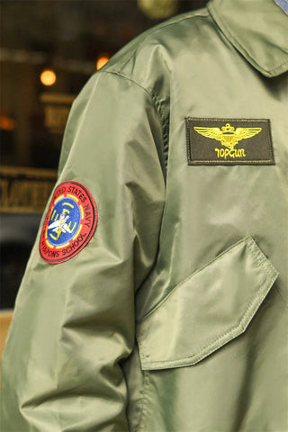 TOP GUN CWU-36P Spring Patched Military Style Bomber Pilot Flight Thin Coat Windbreaker Jacket Alodia Store