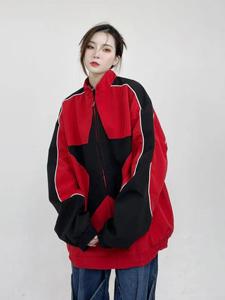 Spring Bomber Jacket Men Women Vintage Star Pattern Harajuku Alodia Store