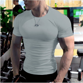 Men's Summer Short Sleeve Fitness T Shirt Running Sport Gym Muscle T-shirts Oversized Workout Casual High Quality Tops Clothing alodia store