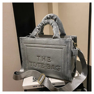 Female Square Tote Crossbody Bag Aesthetic Velour Elegant Alodia Store