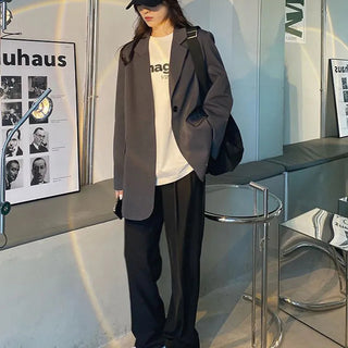 Long Sleeve Loose Suit Coat Woman Alodia Store