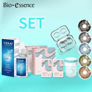 Bio-essence 1 Pair Colorcon Colored Contact Lenses for Eyes Blue Lenses Green Eye Lenses Solution Liquid Lenses Cleaner Alodia Store