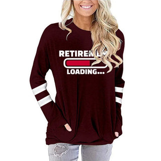 Summer T-Shirts Retirement Loading Women Streetwear Fashion Cartoon Loading Tops Harajuku Retirement Women's LongSleeve Clothing Alodia Store