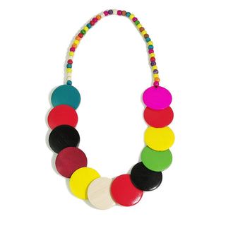 Bohemian Brown Big Woods Pendant Necklace Ethnic Style Long Beads Chain Handmade Jewelry Wooden Collier UKEN Alodia Store