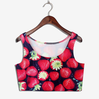 VIP FASHION Summer Sexy 3D Printed Tank Tops Crop Casual Super Short Vest Tops alodia store