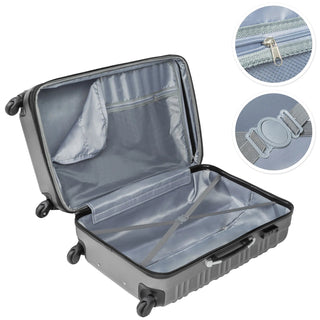 Tectake set of 4 gray ABS suitcases-ultralight travel suitcases, Alodia Store
