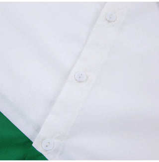 MiuKoMiYa Spring 2022 Womens Shirt Lapel Stitching Green Shirt Top Women LongSleeve White Top Cotton Shirt Alodia Store