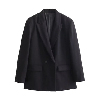 TRAF Grey Oversize Long Blazer Women Alodia Store