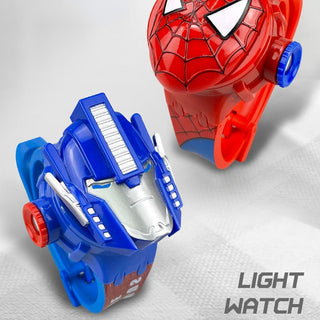 Disney Kid Cartoon Cool Ptojectio Watch Marvel Spider-Man Boy Unicorn Princess Elsa Flash Electronic Digital Student Toy Clock Alodia Store