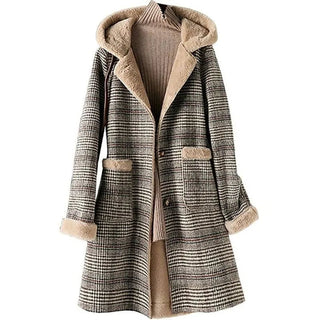 Thick Keep Warm Jacket Medium Long Hooded Wooden Coat Alodia Store