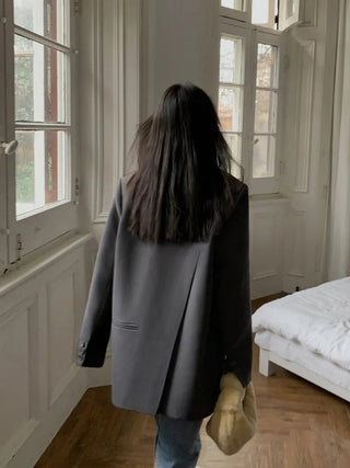 Black Long Sleeved Suit Jacket Alodia Store