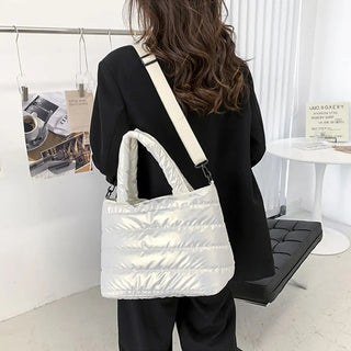 Lightweight Down Cotton Padded Shoulder Bag Alodia Store