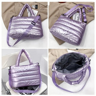 Lightweight Down Cotton Padded Shoulder Bag Alodia Store