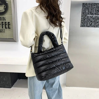 Lightweight Down Cotton Padded Shoulder Bag Alodia Store