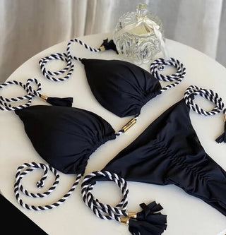 New Women Bikini Backless Rope Triangle Swimsuit Multicolor Swimsuit ALODIA STORE