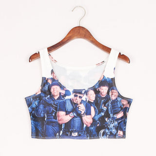 VIP FASHION Summer Sexy 3D Printed Tank Tops Crop Casual Super Short Vest Tops alodia store