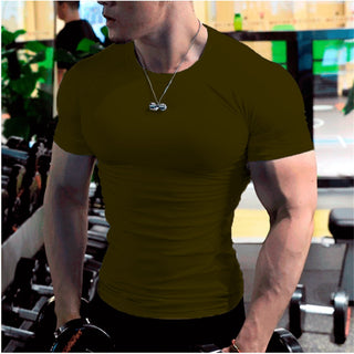 Men's Summer Short Sleeve Fitness T Shirt Running Sport Gym Muscle T-shirts Oversized Workout Casual High Quality Tops Clothing alodia store