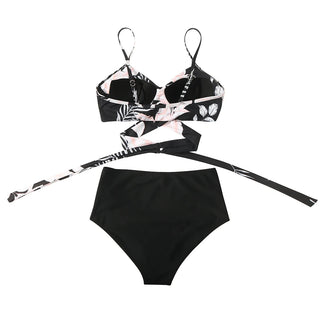 High Waist  Sexy Bikini Set Swimsuit Floral Beachwear V-Neck Bathing Suits Female ALODIA STORE